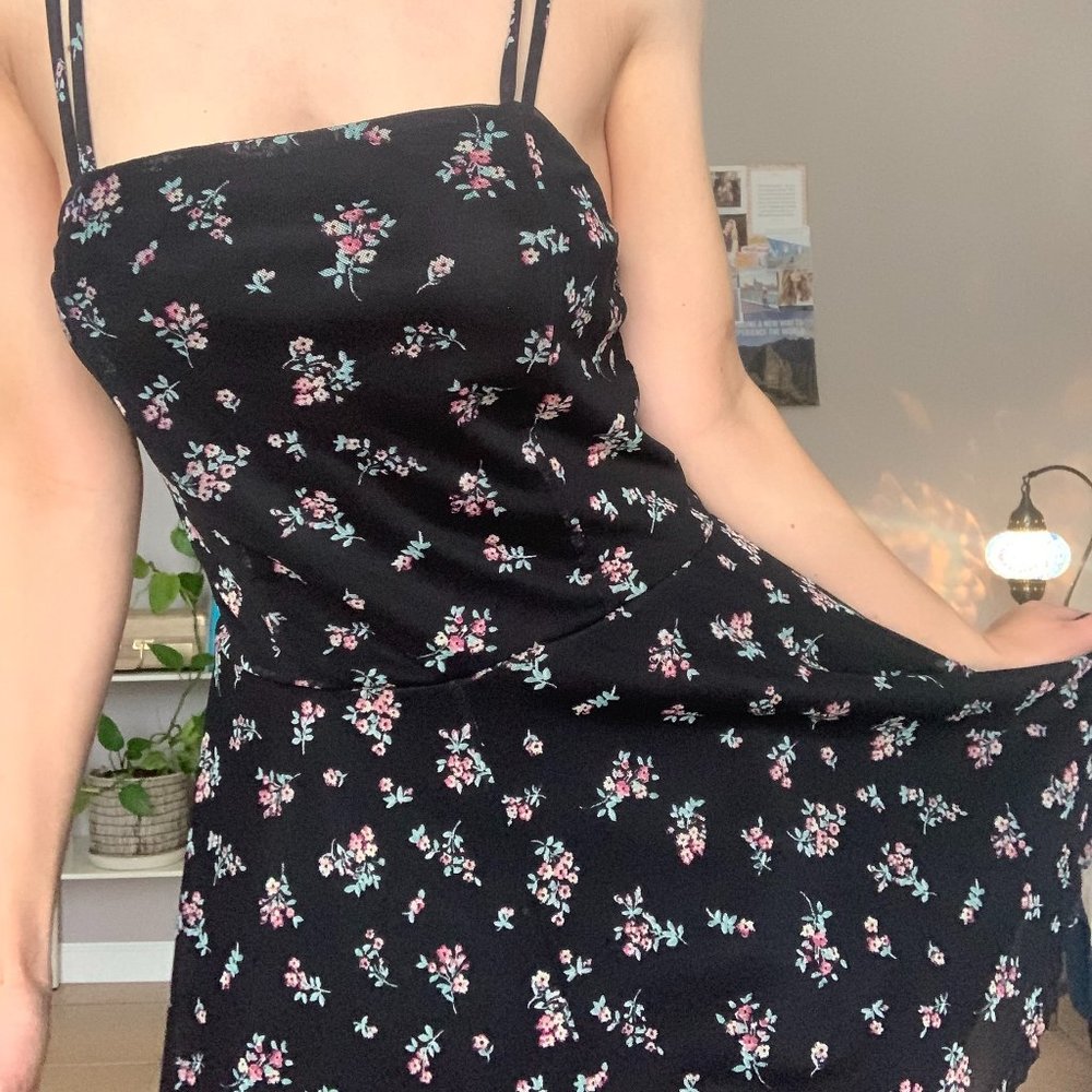 Black floral romper